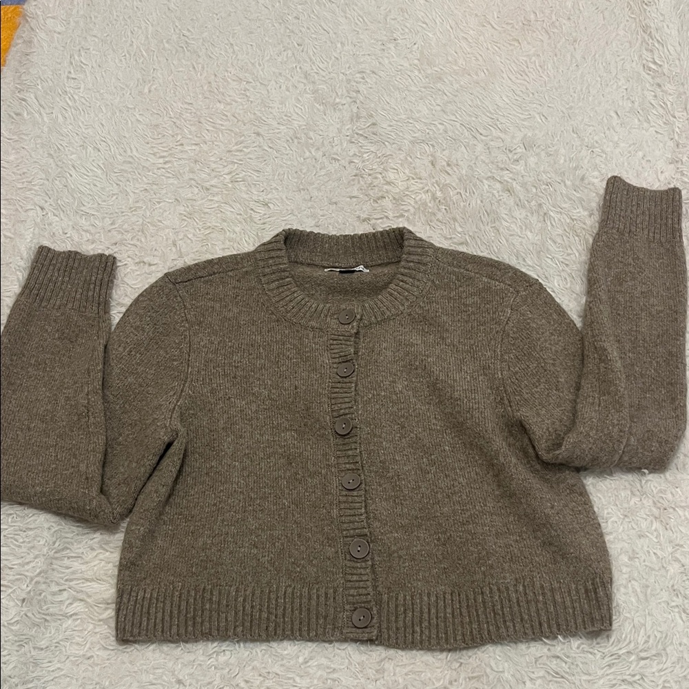 American Eagle Outfitters Brown Button-Up Knit Cardigan